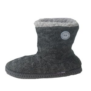 NWT Muk Luks Women's Dark Gray Convertible Knit Slippers